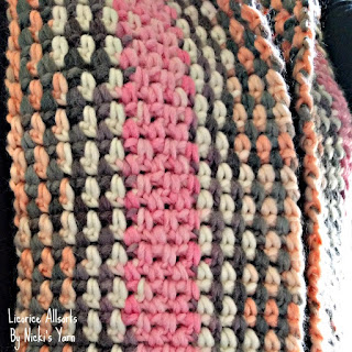 Licorice Allsorts Crochet Scarf - Free Pattern Planned Colour Pooling - Free Crochet Scarf Pattern