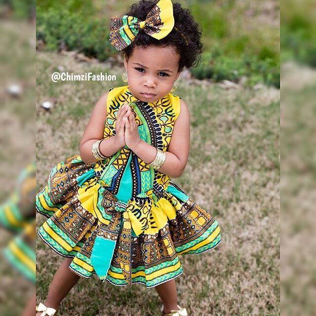 yellow Ankara styles for kids 2017 New, Ankara ,styles ,kids ,beautiful ,dresses