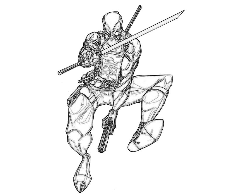 marvel deadpool coloring pages fight - photo #3