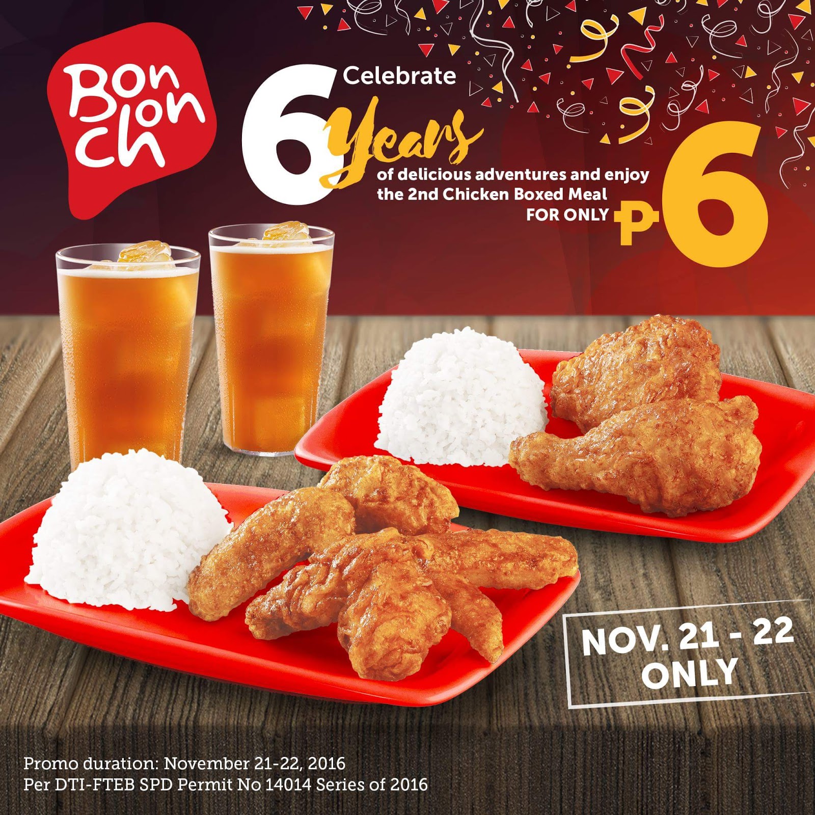 Manila Shopper BonChon 6th Anniversary Buy1 Get1 Promo November 2016