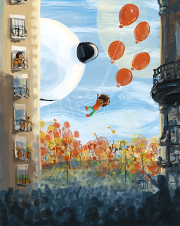 Balloon Lift Off Series of paintings by Traci Van Wagoner