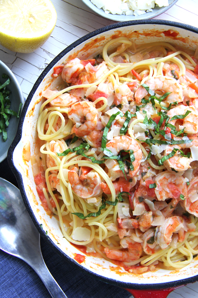 Carter's Food And Everything Else Page Creamy Tomato & Basil Shrimp Pasta