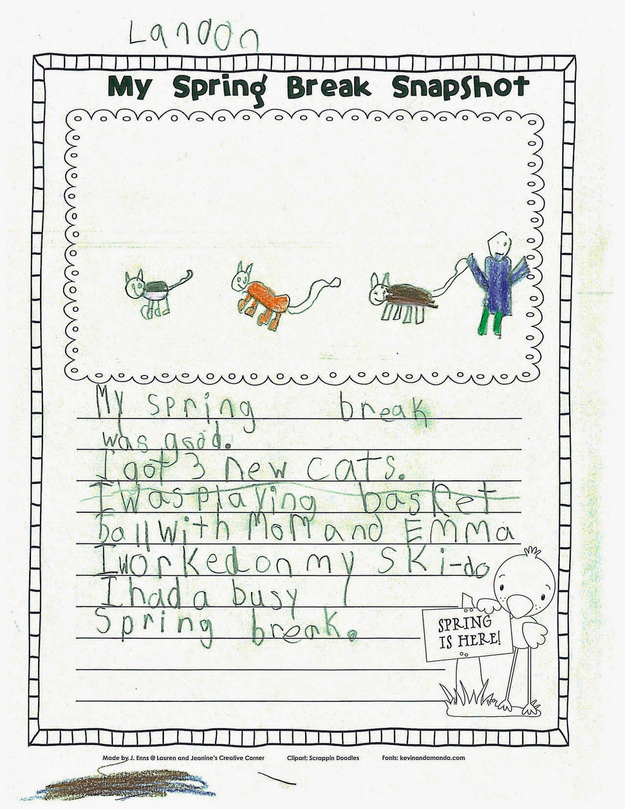 The Passionate Educator a blog by Mrs. Obach Spring Break Snapshot!