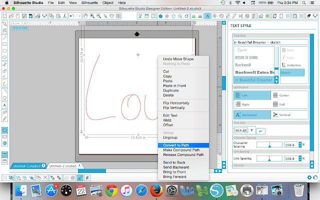 Silhouette tutorial, Silhouette Studio, shape, letter, word, script