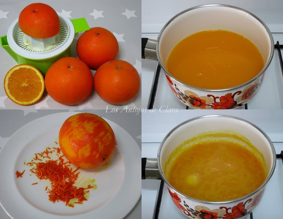 Preparación helado de naranja