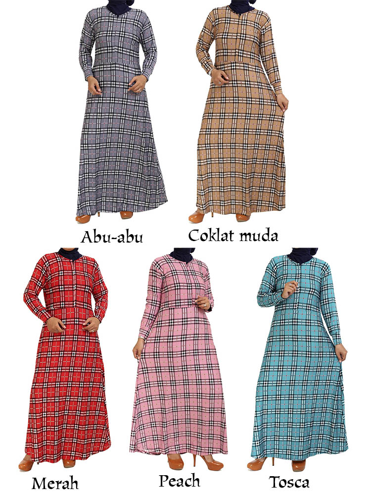 Model Gamis Kotak Kotak Kecil - Model Hijab Terbaru