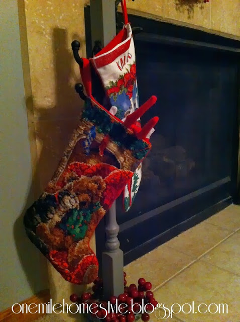 Elf on the Shelf digging in the stockings