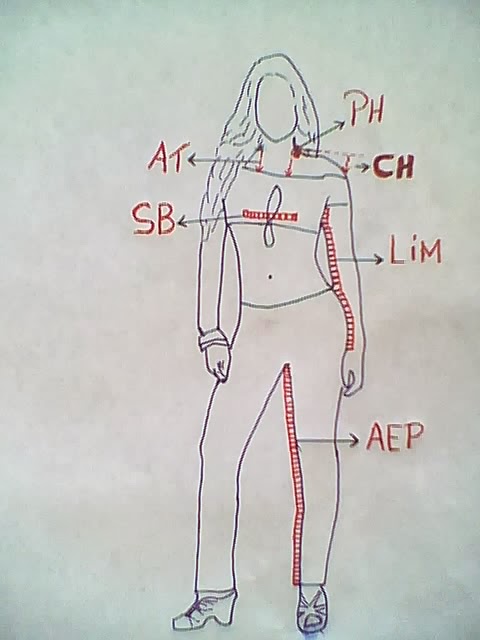 dibujo de como aprender a tomar medidas para niñas y mujeres