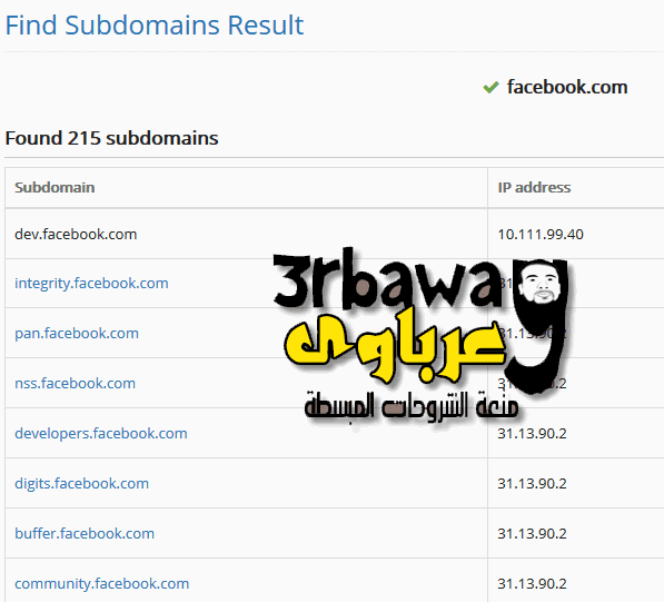 طريقة معرفة النطاقات الفرعية Subdomains لآى موقع على الانترنت domains