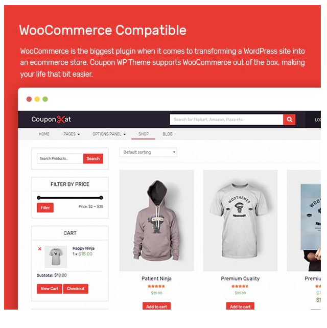 WooCommerce Plugin Compatible Coupon Wordpress Theme