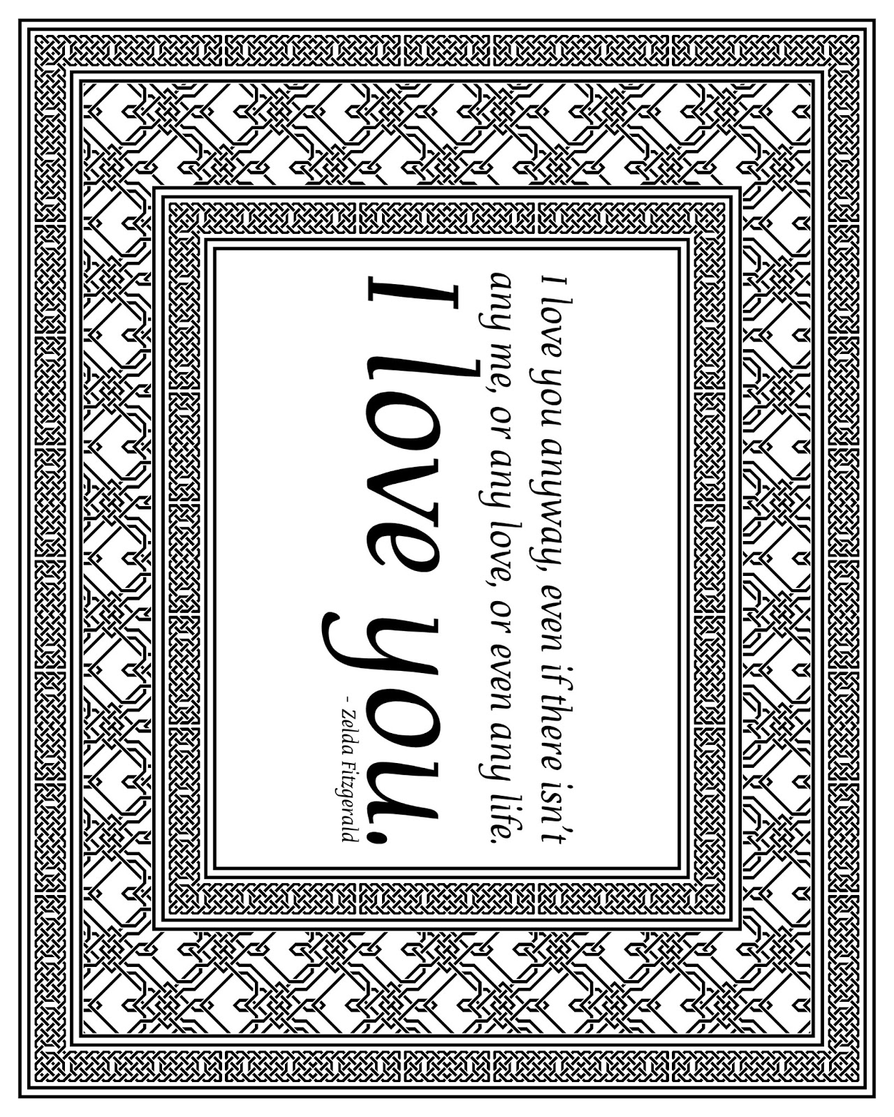 I love you printable quote