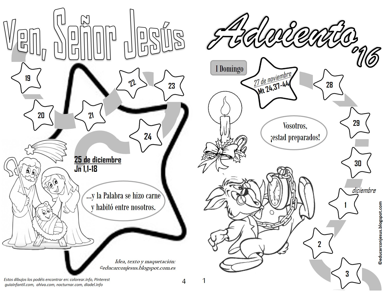 adviento para colorear
