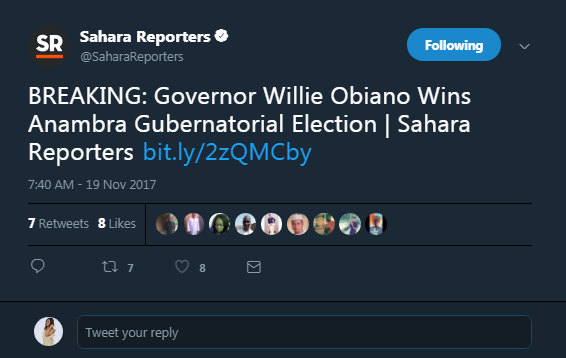 Willie Obiano wins the Anambra 2017 Governorship Election Willie Obiano wins the Anambra 2017 Governorship Election
