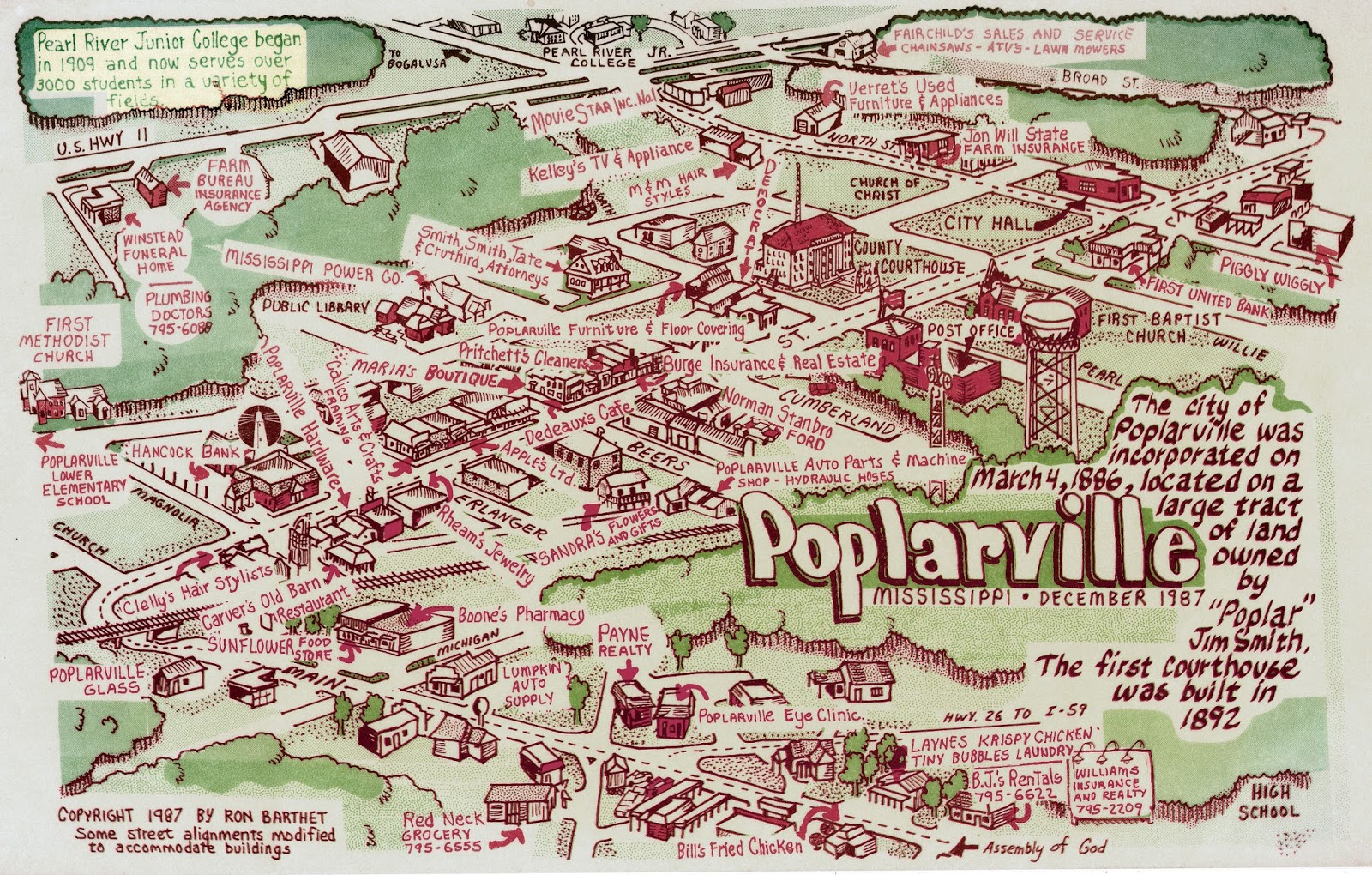 The Barthet Gallery Poplarville, Ms., Map