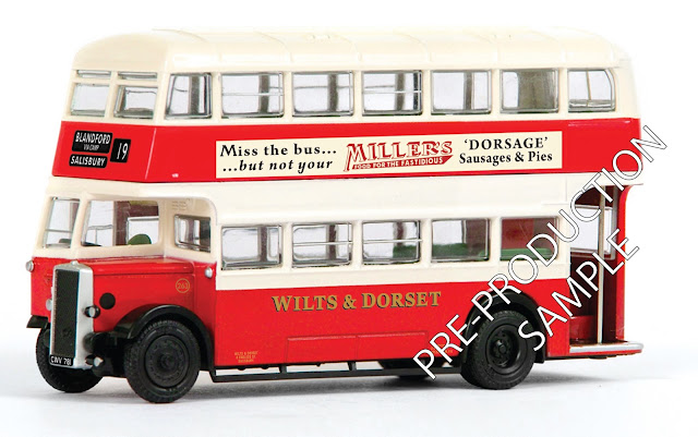 EFE 26412 - Daimler Utility Bus - Wilts & Dorset Exclusive First Editions EFE PRE PRO SAMPLE 26412 - Daimler Utility Bus - Wilts & Dorset Registration number CWV 781, fleet number 263. Working route 19 to Salisbury via Blandford Camp. Scheduled for a September Release RRP £34.50