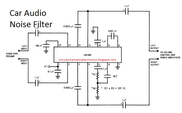 Car Audio Noise Filter Circuit - Electronic Circuit 12v microphone wiring diagram schematic 