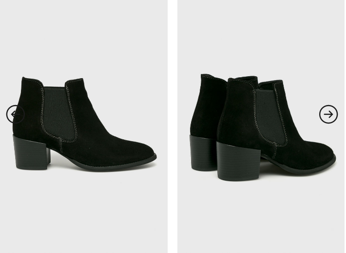 Botine de iarna cu toc mioc gros negre din piele intoarsa la reducere Botine de iarna cu toc mioc gros negre din piele intoarsa la reducere