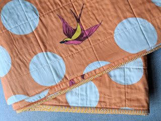 Freefall creamsicle backing quilt
