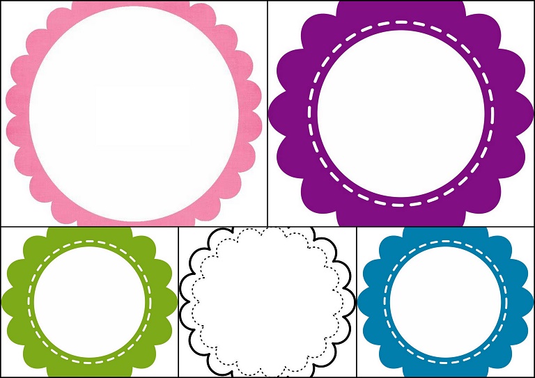 Etiquetas, Toppers o Marcos con Forma de Flor para Imprimir Gratis