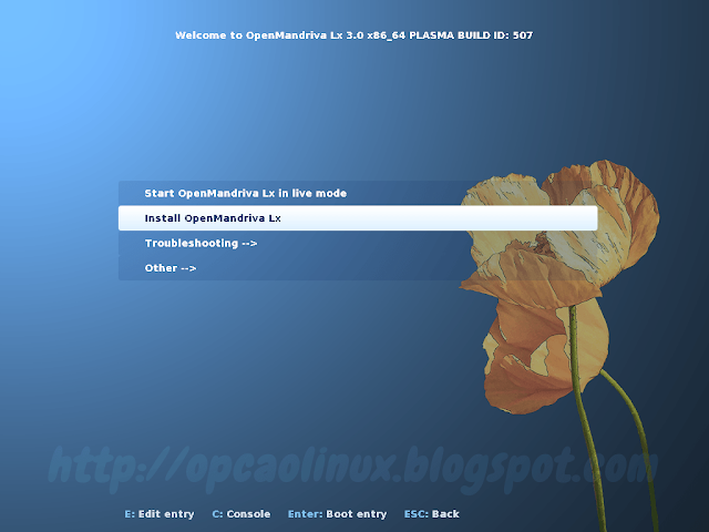 Tela de boot do OpenMandriva Lx 3.0 Tela de boot do OpenMandriva Lx 3.0
