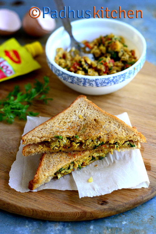 Egg Bhurji Sandwich Egg Bhurji Sandwich