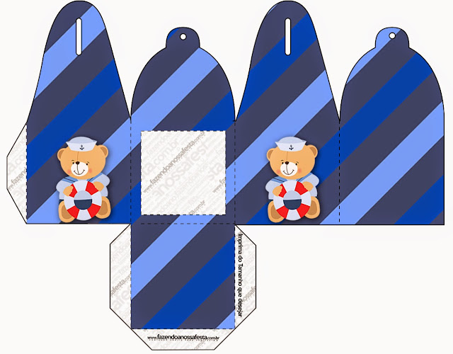 Sailor Bear Free Printable You can use this box for chocolates, candies or cupcakes.