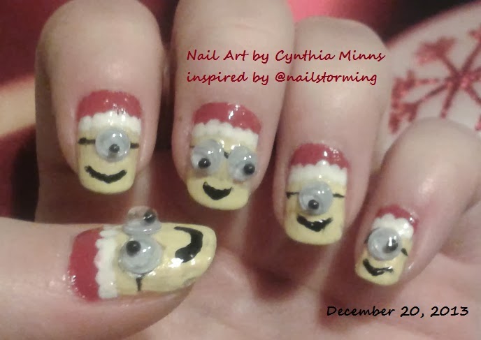 Easy Minion Christmas Nail Art - wide 2