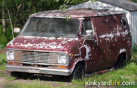 This groovy 1974 GMC Vandura van has been parked in a yard for more than 15 years.