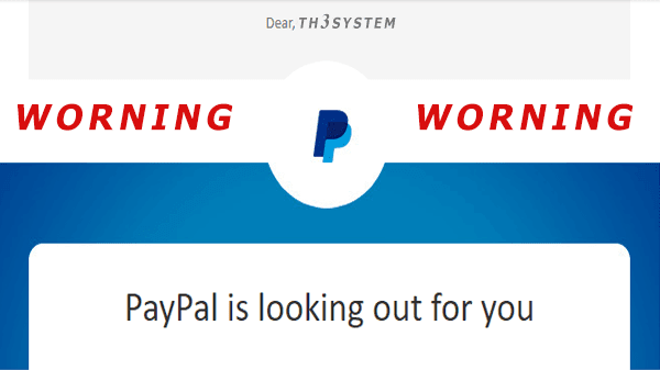 (WORNING) PayPal is looking out for you (You will need to reset your password to access your PayPal account.)