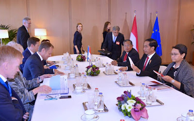 Jokowi disambut Hangat oleh tiga Presiden Uni Eropa