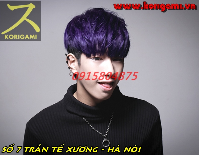 KIỂU TÓC NAM HÀN QUỐC NHUỘM MÁU TÍM ĐẬM DARKPURPLE KIỂU TÓC NAM HÀN QUỐC NHUỘM MÁU TÍM ĐẬM DARKPURPLE