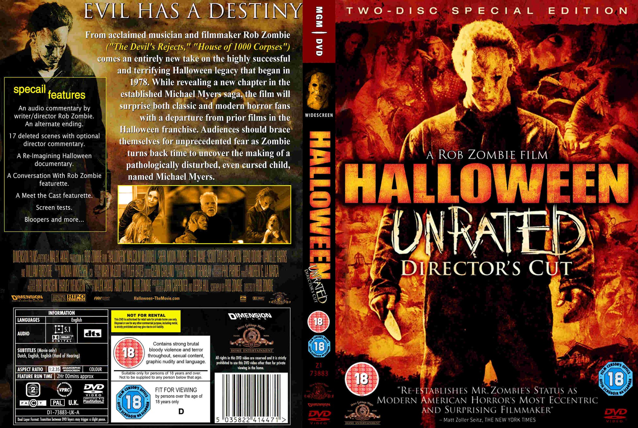 The Horrors of Halloween HALLOWEEN (2007) VHS, DVD and Bluray Covers