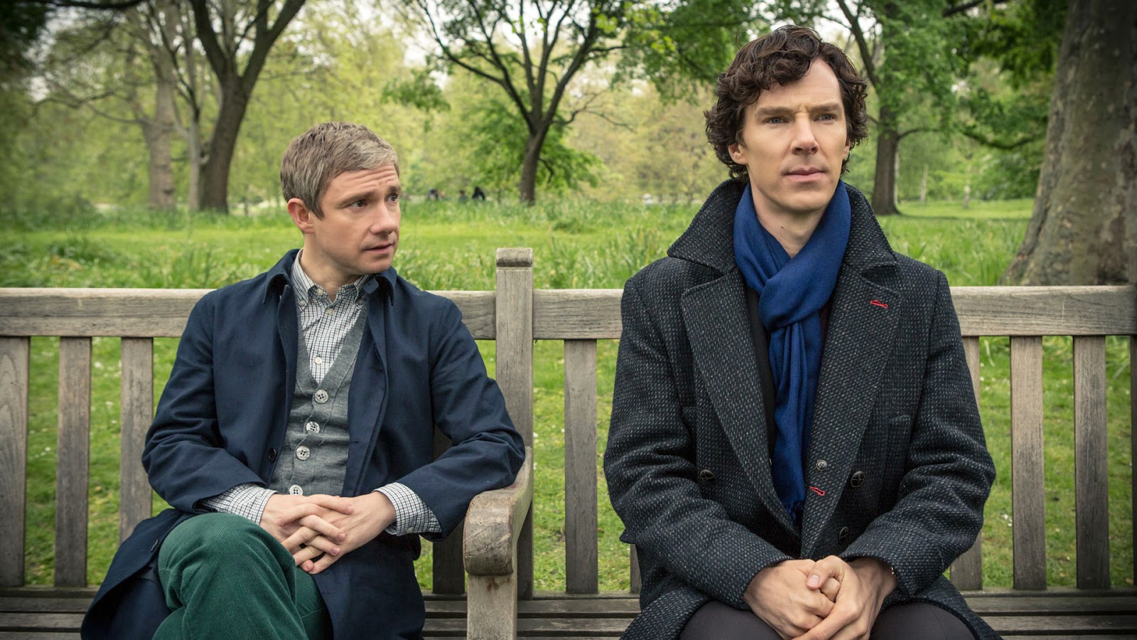 Benedict Cumberbatch and Martin Freeman as Sherlock Holmes and John Watson in BBC Sherlock Season 3 Episode 2 The Sign of Three