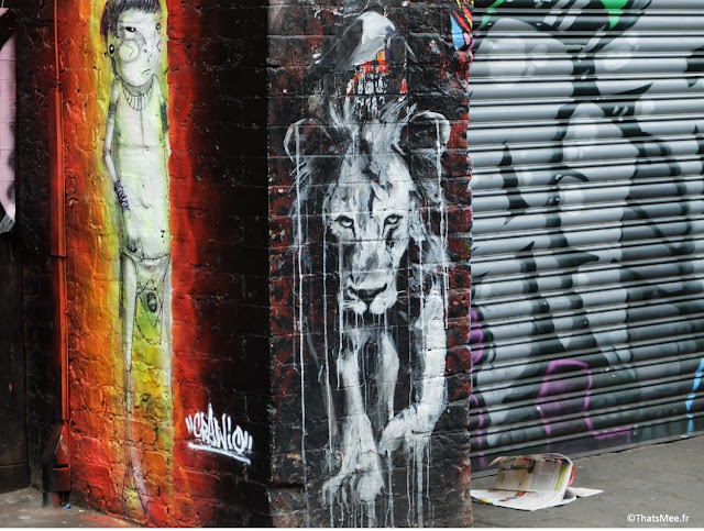 roi lion street art graffiti Londres Brick lane East London