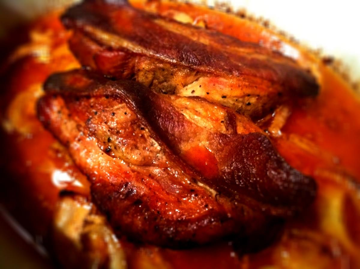 Paleo BBQ marinated crock pot spare ribs....with beef bacon! :) | Kait ...