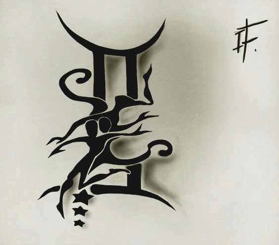 Best Gemini zodiac tattoo design in Japanese style