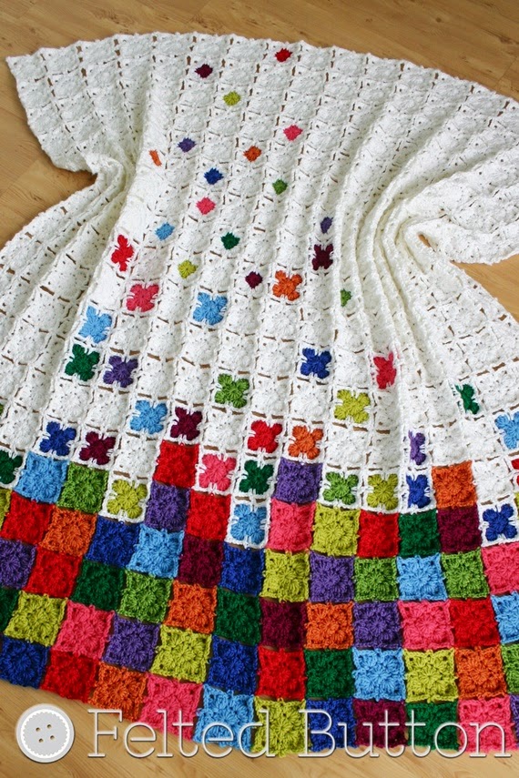 Rainbow Sprinkles Blanket--crochet pattern by Felted Button (Susan Carlson)