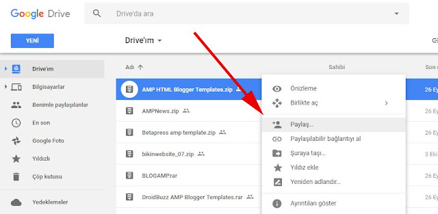 drive dosya paylaşım