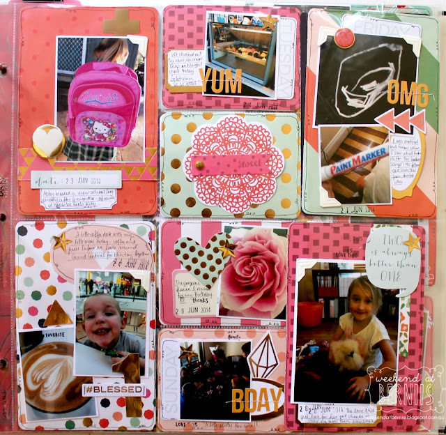 "Week 26" project life layout by Bernii Miller using the My Minds Eye " On Trend two" collection. 