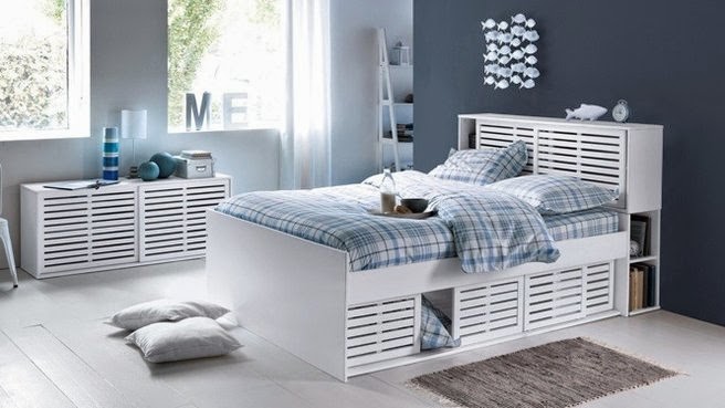 modern platform bed with storage sliding doors for small bedrooms