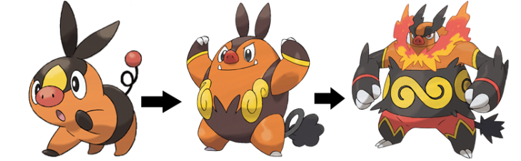 Pokeweb Tepig 498 Pokelearning Whenever Pignite Reaches Level 36 It Evolves Into Emboar Along With Oshawatt And Snivy Tepig