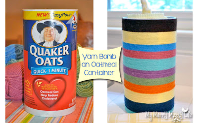Yarn Bomb an Oatmeal Container