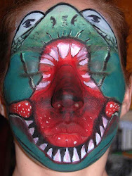 face painting dinosaur sau