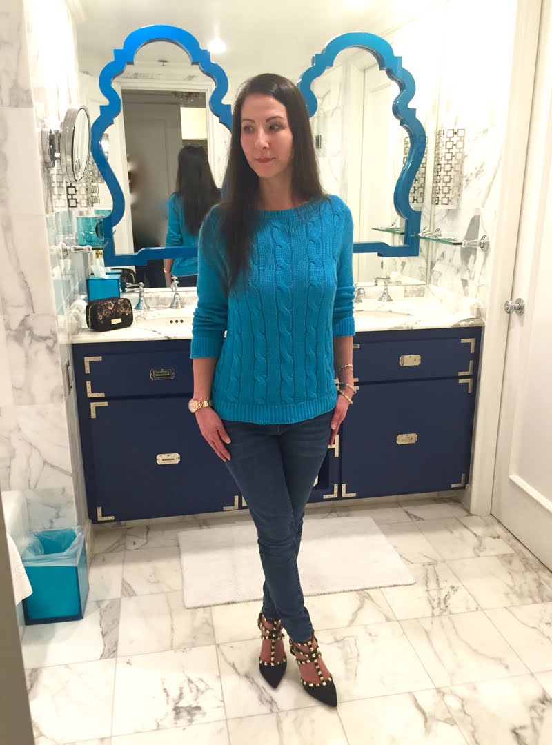 Matchy Matchy Blue Outfit Matchy Matchy Blue Outfit - full body with head turned to the side.