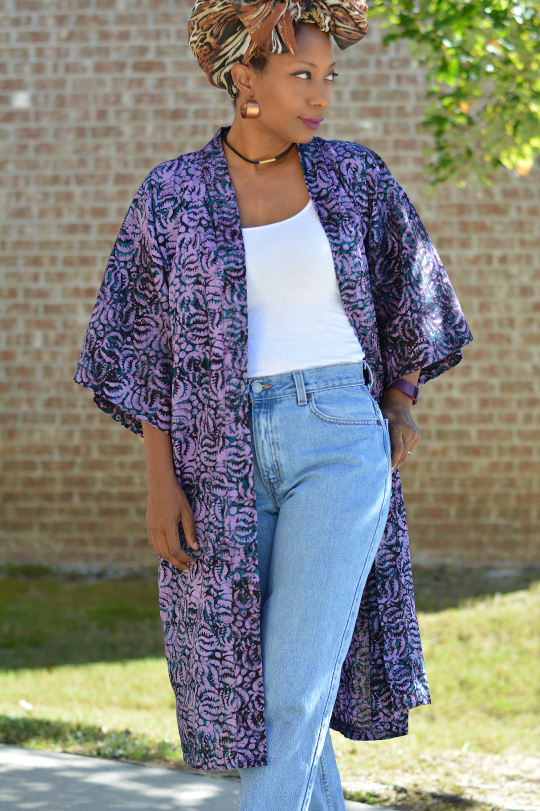 african print batik kimono