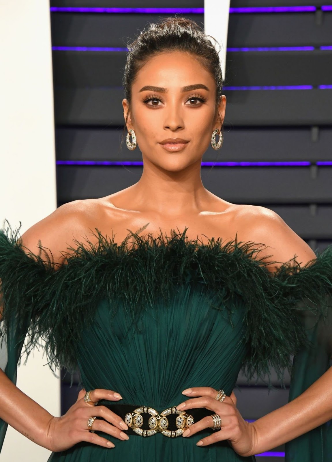 Red Carpet Dresses: Shay Mitchell - Vanity Fair Oscar Party 2019