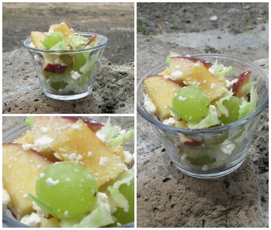 Ensalada de manazana y uva.