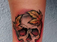 3d Skull Tattoo Red And Blue