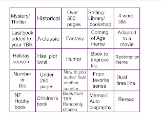 Reading Challenge Grid.