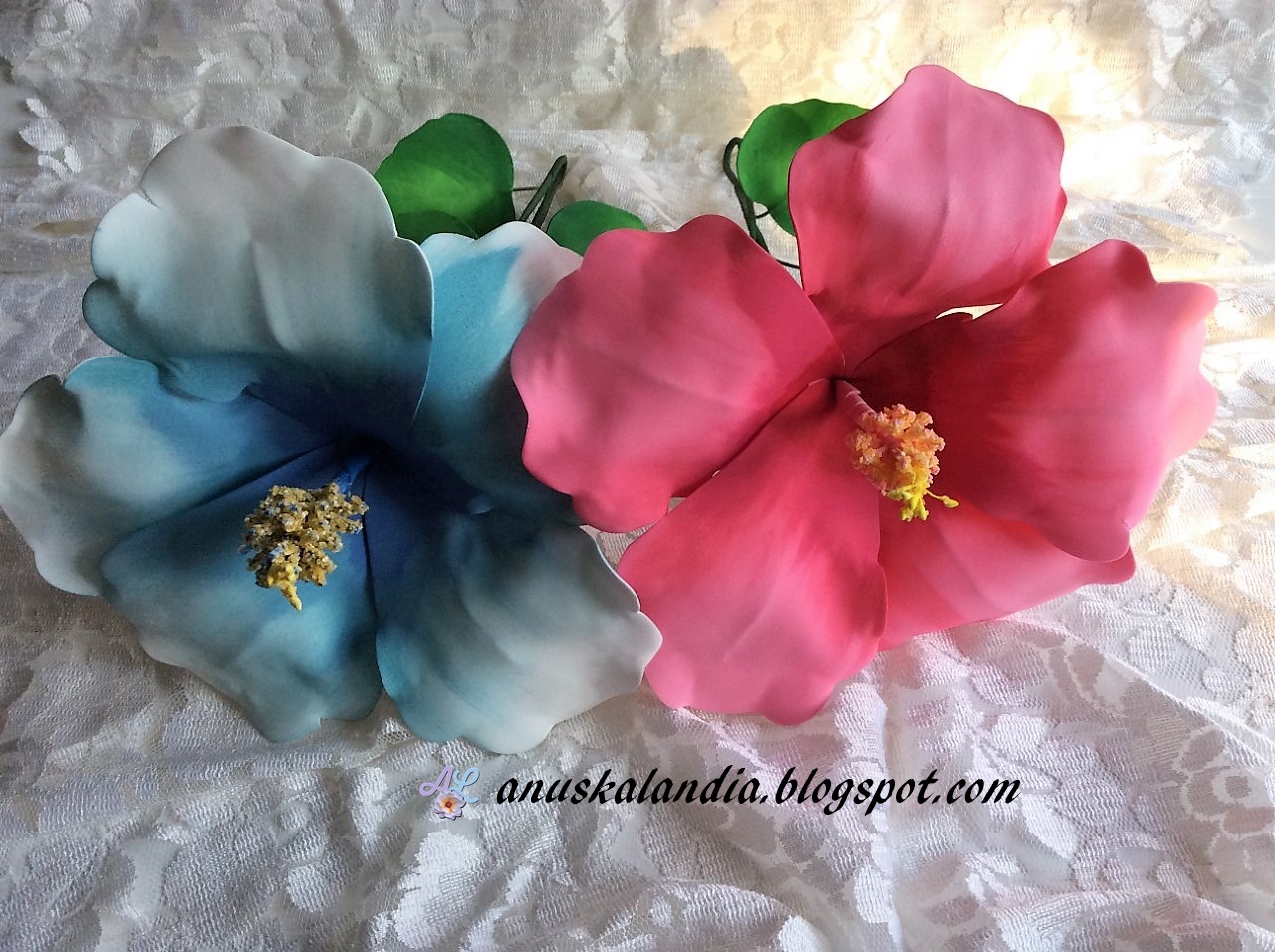 Anuskalandia: Cómo hacer flor hibisco en goma eva